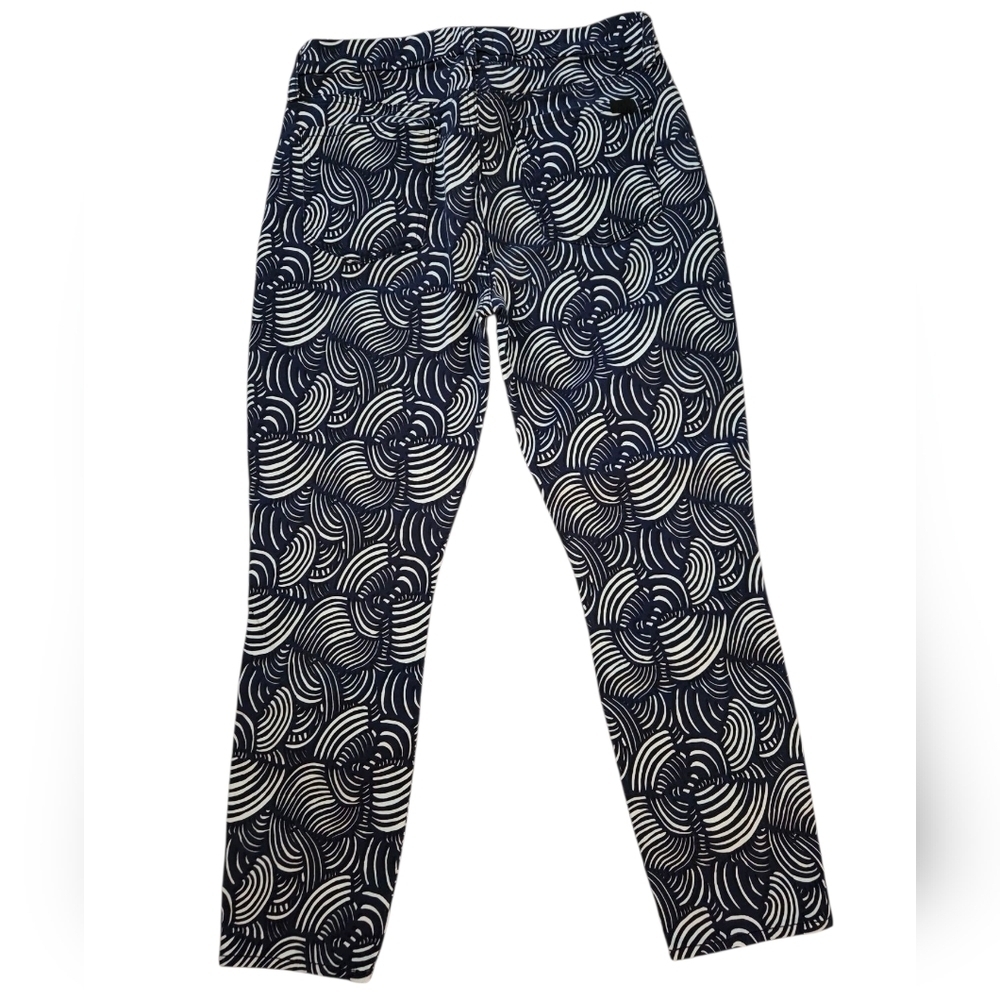 JEN7 Navy and White Cropped Skinny Pants - Picture 3 of 6